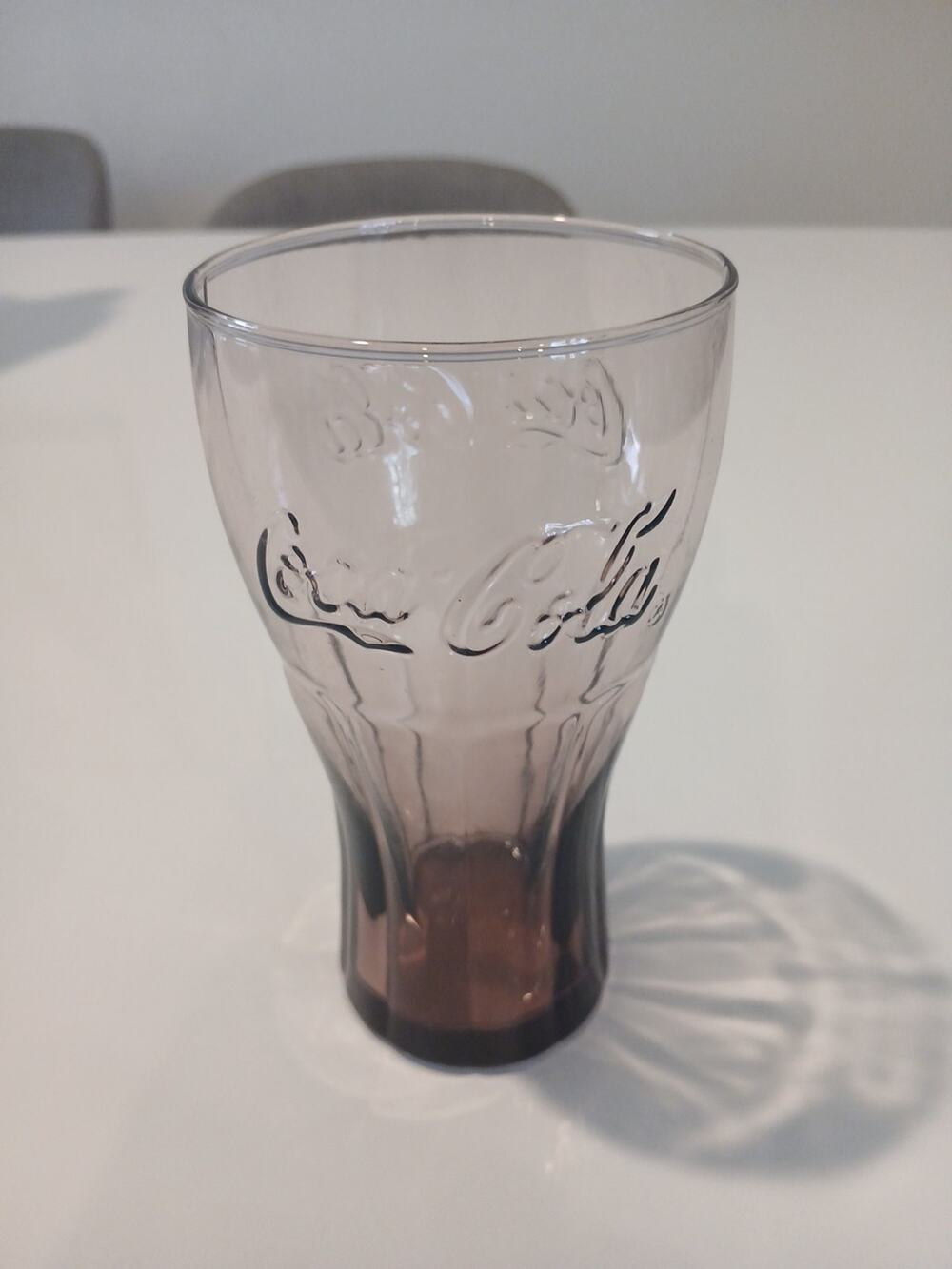 Coca Cola Coke Glass Purple Embossed 6 inch